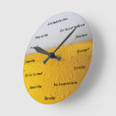 Biertje Klok met grappige tekst ラウンド壁時計 (傾斜)