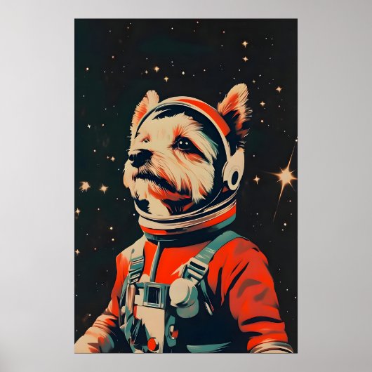 Biewer Terrier Astronaut Poster, Biewer Terrier ポスター (正面)