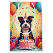 Biewer Terrier Birthday Celebration ミディアムペーパーバッグ (正面)