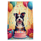 Biewer Terrier Birthday Celebration ミディアムペーパーバッグ (裏面)