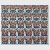 Biewer Terrier Christmas Red Truck Holiday ラッピングペーパー (フラット)