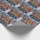 Biewer Terrier Christmas Red Truck Holiday ラッピングペーパー (角)