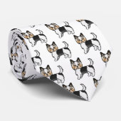 Biewer Terrier Cute Cartoon Dog Pattern ネクタイ (ロール)