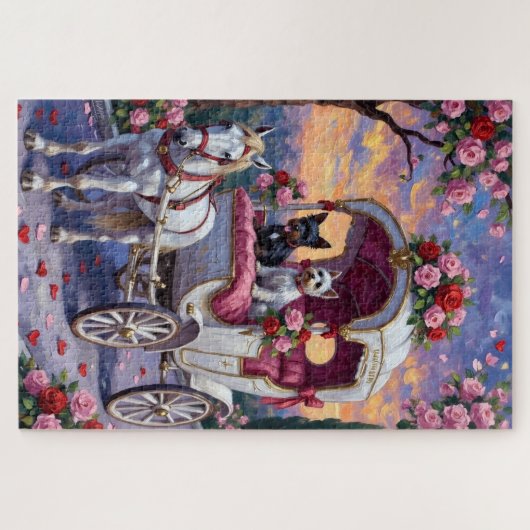 Biewer Terrier Dog Valentine's Day ジグソーパズル (横)