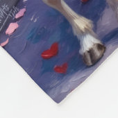 Biewer Terrier Dog Valentine's Day フリースブランケット (角)