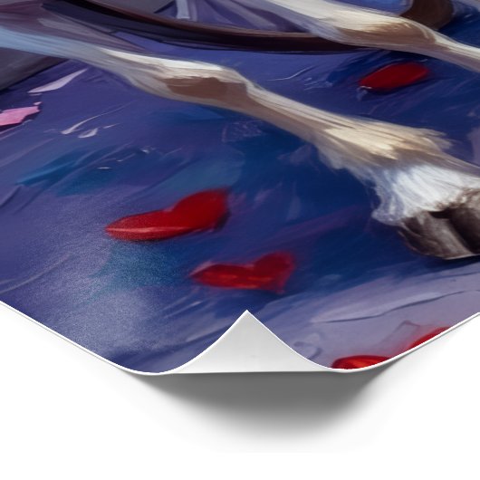 Biewer Terrier Dog Valentine's Day ポスター (コーナー)