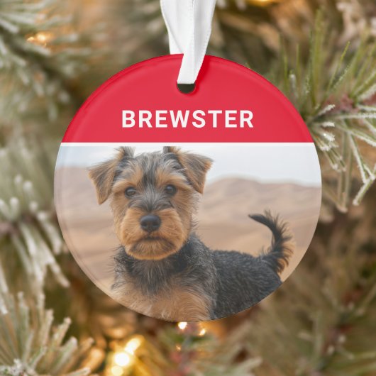 Biewer Terrier Dog's Name and Photo Christmas オーナメント (ツリー)