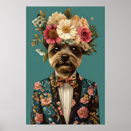 Biewer Terrier In Suit Poster, Biewer Terrier ポスター