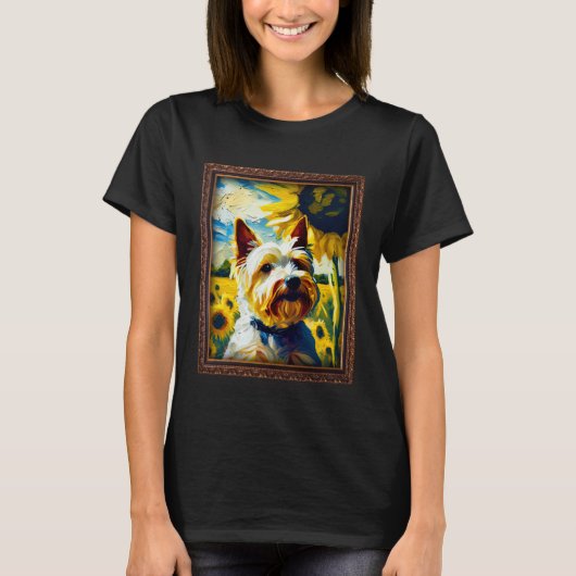 Biewer Terrier Painting Sunflower Flower Mom Women Tシャツ (正面)