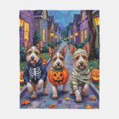 Biewer Terrier Trick-or-Treating Halloween Costume フリースブランケット (正面)