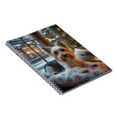 Biewer Terrier With Christmas Lights Holiday ノートブック (右側)