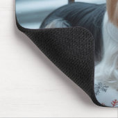 Biewer Terrier With Christmas Lights Holiday マウスパッド (コーナー)