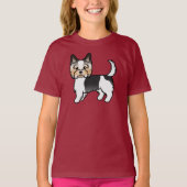 Biewer Terrier Yorkshireかわいい漫画の犬 Tシャツ (正面)