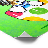 Biewer Yorkie Polka Dot Cup Green ポスター (角)