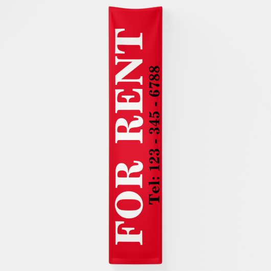 BIG はっきりした FOR RENT SIGNAGE BANNER 実在 Estate Sign 横断幕 (縦)