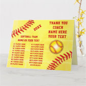 BIG、パーソナライズされたソフトボールサンキューカード、3サイズ カード (黄色い花)