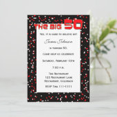 「BIG 50」 50誕生日招待状オン・ブラック 招待状 (スタンド正面)