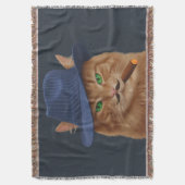 Big Al "The Paw-Father" Cat Woven Throw Blanket スローブランケット (正面縦)