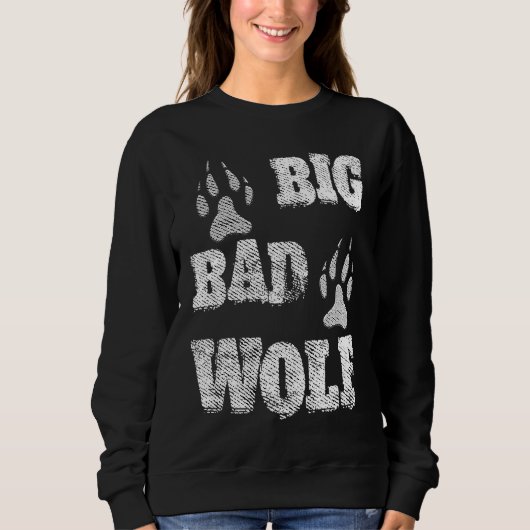 BIG and evil wolf disstressed paw print スウェットシャツ (正面)