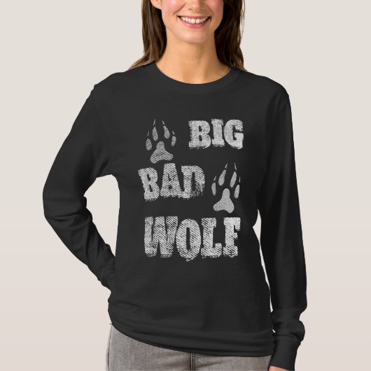 BIG and evil wolf disstressed paw print Tシャツ (正面)