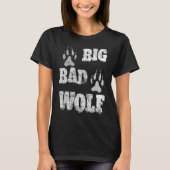 BIG and evil wolf disstressed paw print Tシャツ (正面)