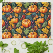 Big and Little Fall Pumpkins キッチンタオル (折り畳み)