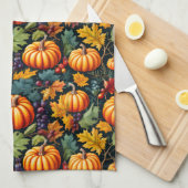 Big and Little Fall Pumpkins キッチンタオル (四つ折り)