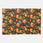Big and Little Fall Pumpkins キッチンタオル (横)