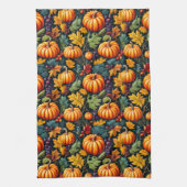 Big and Little Fall Pumpkins キッチンタオル (縦)