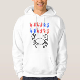 Big and Small Crab Outline Design パーカ