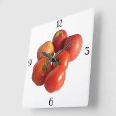 Big Apples and Tomatoes Wall Clock スクエア壁時計 (傾斜)