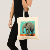 Big Baby Elephant Painting  トートバッグ (正面(商品))