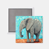 Big Baby Elephant Painting  マグネット (正面/裏面)