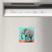 Big Baby Elephant Painting  マグネット (インサイチュ (食洗機))