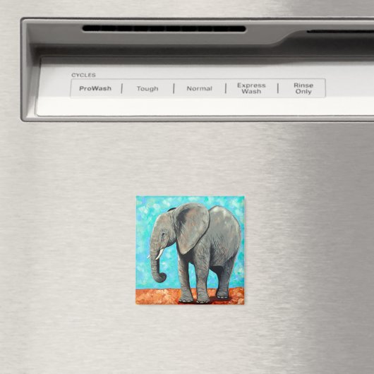 Big Baby Elephant Painting  マグネット (インサイチュ (食洗機))