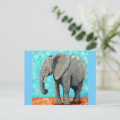 Big Baby Elephant Painting Postcard ポストカード (スタンド正面)