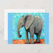 Big Baby Elephant Painting Postcard ポストカード (正面/裏面)