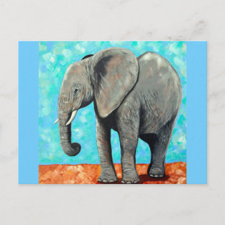 Big Baby Elephant Painting Postcard ポストカード