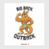 Big Back Outback – Funny Kangaroo Gym Workout, シール (シート)