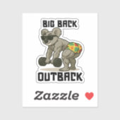 Big Back Outback – Funny Koala Gym Deadlift Design シール (シート)