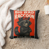 Big Bad Raccoon – Funny Wild Animal クッション (ブランケット)