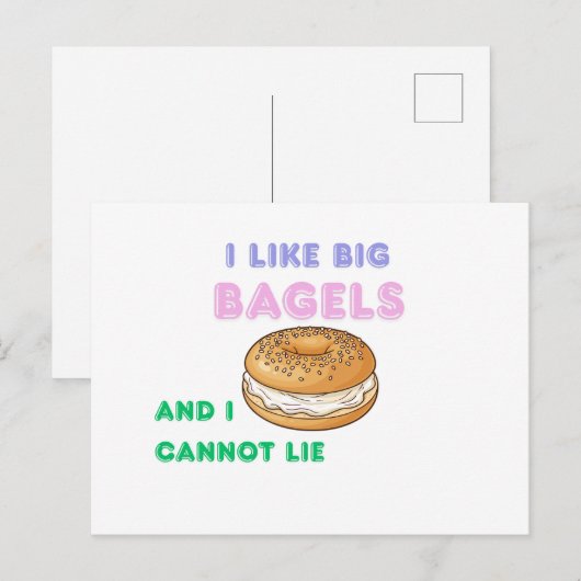 Big Bagels Funny Breakfast Shirt ポストカード (正面/裏面)