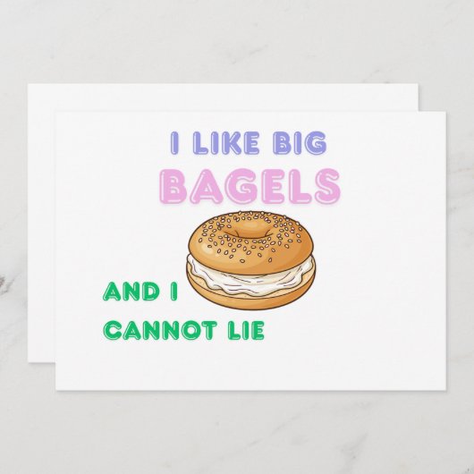 Big Bagels Funny Breakfast Shirt 招待状 (正面/裏面)