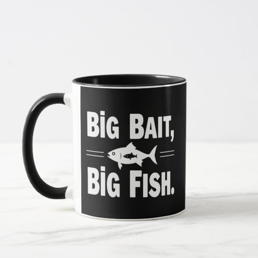 Big Bait Big Fish Funny Fishing マグカップ (左)