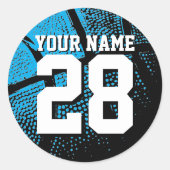 Big basketball stickers with custom jersey number ラウンドシール (正面)