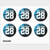 Big basketball stickers with custom jersey number ラウンドシール (シート)