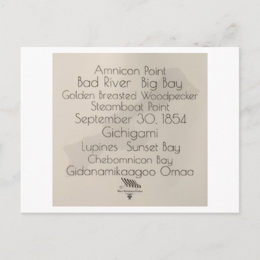 Big Bay Madeline Island Words Postcard ポストカード (正面)