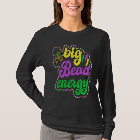 Big Bead Energy Carnival  Mardi Gras Costume Men W Tシャツ (正面)