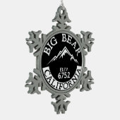 big Bear湖カリフォルニアスキースキーハイキング スノーフレークピューターオーナメント (左)
