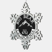 big Bear湖カリフォルニアスキースキーハイキング スノーフレークピューターオーナメント (右)